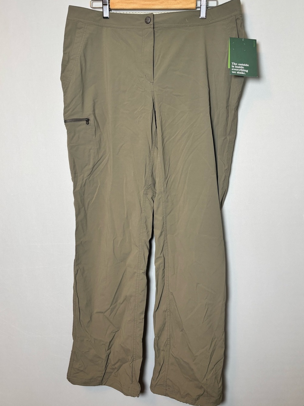 LL Bean Comfort Trail Pants Women Size 16 Brown Hiking UPF 50 NEW